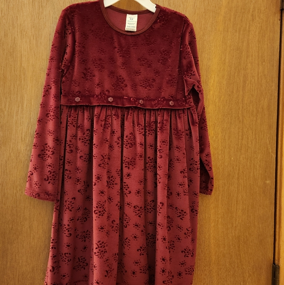 Vintage HEALTHTEX Red Velvet Dress - Girls Size 6x
